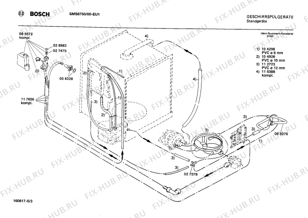 Взрыв-схема посудомоечной машины Bosch SMS8750 - Схема узла 03