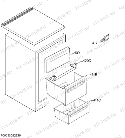 Взрыв-схема холодильника Zanussi ZFT11105WV - Схема узла Internal parts