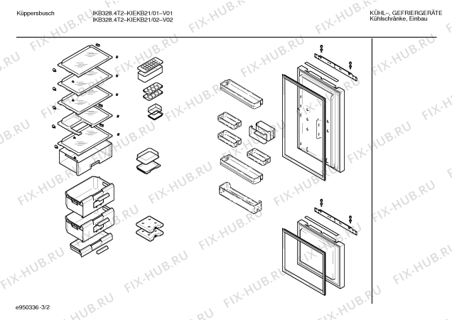 Взрыв-схема холодильника Kueppersbusch KIEKB21 IKB328.4T2 - Схема узла 02