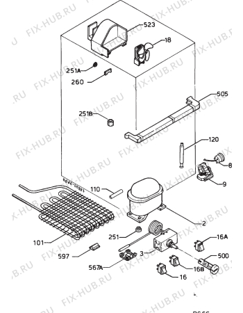 Взрыв-схема холодильника Zanussi ZEC30 - Схема узла Cooling system 017