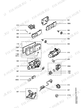 Схема №1 10320I-W,10279 с изображением Микродвигатель для посудомойки Aeg 1110996913