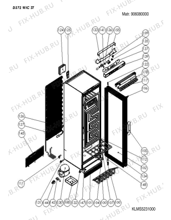 Схема №1 MSW43HA (F053541) с изображением Элемент корпуса для холодильной камеры Indesit C00275169