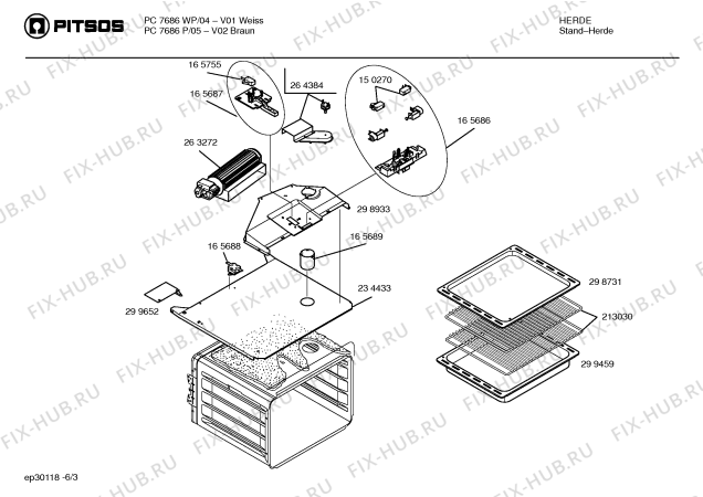 Схема №6 PC7686P с изображением Стеклокерамика для электропечи Bosch 00234451