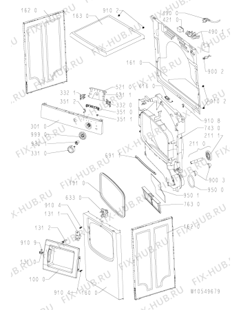 Схема №2 AWZ8000 PRO с изображением Гидрошланг для стиральной машины Whirlpool 481071068691