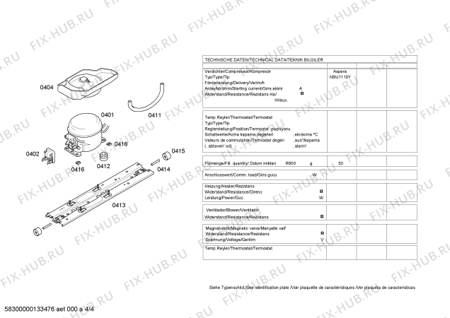 Схема №4 KD40NA60NE с изображением Панель управления для холодильника Siemens 00681284