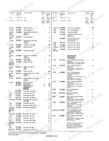 Схема №9 FC241 с изображением Транзистор Siemens 00706049