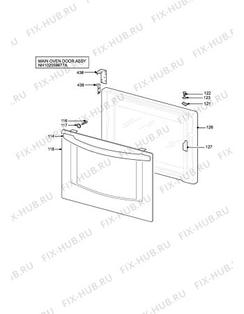 Взрыв-схема плиты (духовки) Tricity Bendix CSE500X - Схема узла H10 Main Oven Door (large)