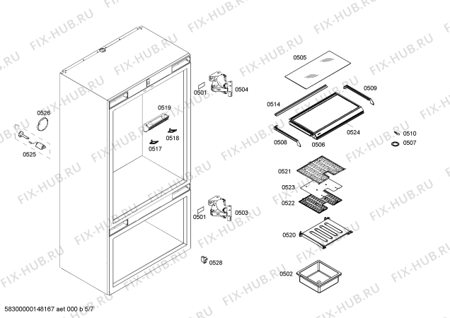Схема №6 CIB30MIIR5 с изображением Монтажный набор для холодильника Bosch 00658250