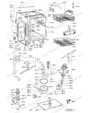 Схема №2 ADG 352/1 IX с изображением Обшивка для электропосудомоечной машины Whirlpool 481245372963