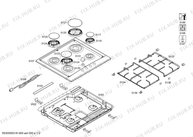 Схема №1 PCD666DEU ENC.PCD666DEU 4G BO60F IH5 с изображением Варочная панель для электропечи Bosch 00685436