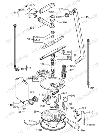 Взрыв-схема посудомоечной машины Rex TT95E - Схема узла Hydraulic System 272