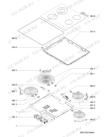 Схема №1 AKM 951/IX/G/01 с изображением Втулка для плиты (духовки) Whirlpool 481244039536