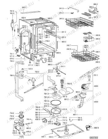 Схема №2 GSXK 7415/2 с изображением Обшивка для электропосудомоечной машины Whirlpool 480140100715