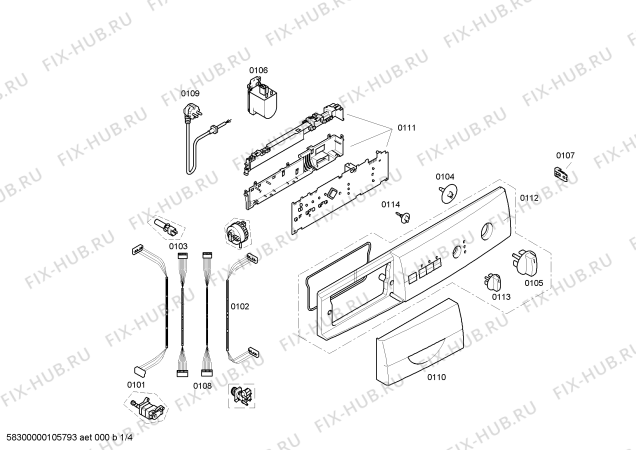 Схема №4 WFL2800 Maxx WFL2800 с изображением Панель управления для стиралки Bosch 00442382