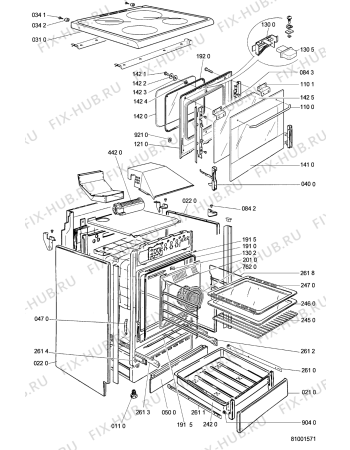 Схема №1 SMZK 4640/1 IX с изображением Кнопка для плиты (духовки) Whirlpool 481241128582