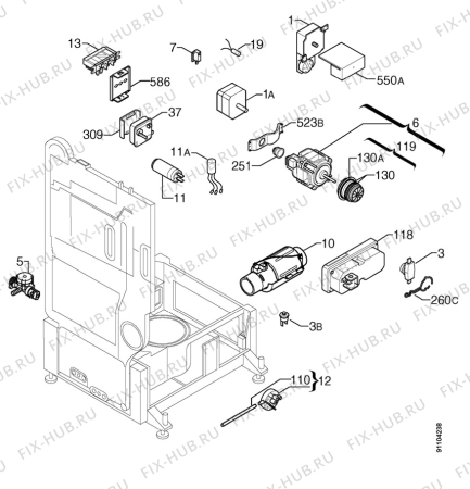 Взрыв-схема посудомоечной машины Arthurmartinelux ASF1649 - Схема узла Electrical equipment 268