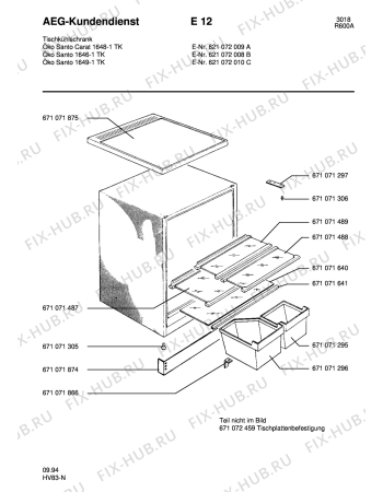 Взрыв-схема холодильника Aeg SAN1649 TK - Схема узла Housing 001