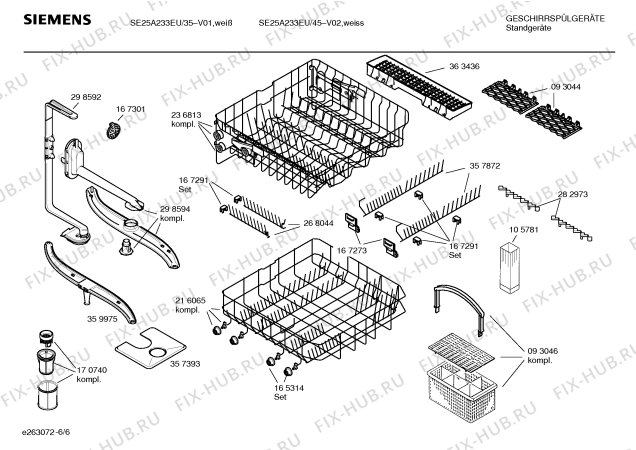 Взрыв-схема посудомоечной машины Siemens SE25A233EU - Схема узла 06