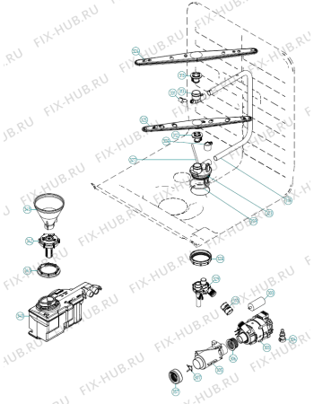 Взрыв-схема посудомоечной машины Asko D5122 TW   -White SI Soft (339709, DW70.1) - Схема узла 03