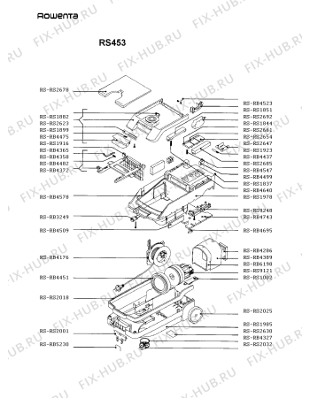 Взрыв-схема пылесоса Rowenta RS453 - Схема узла rs453___.FR1