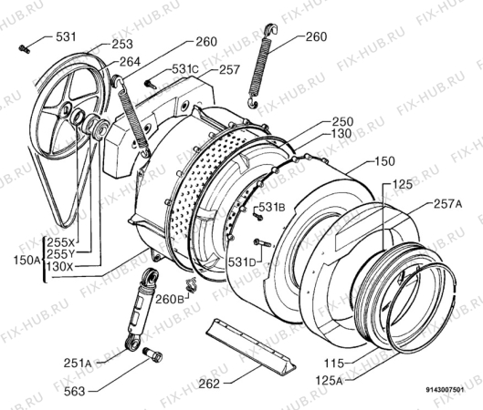 Взрыв-схема стиральной машины Privileg 034177_8466 - Схема узла Functional parts 267