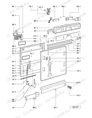 Схема №2 GSI 4855 CTW-WS с изображением Блок управления для посудомойки Whirlpool 481221478237