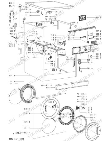 Схема №2 AWOD5306 (F091471) с изображением Инструкция по обслуживанию для стиральной машины Indesit C00369032