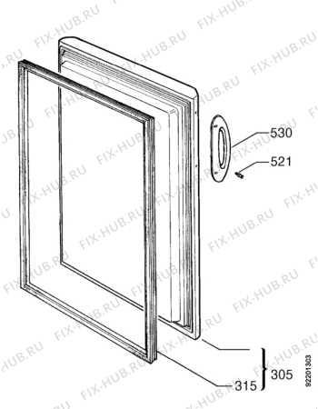 Взрыв-схема холодильника Electrolux EU6323T - Схема узла Door 003