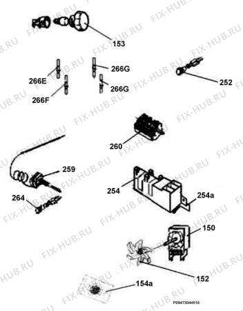 Взрыв-схема плиты (духовки) Electrolux EKK510507W - Схема узла Section 8