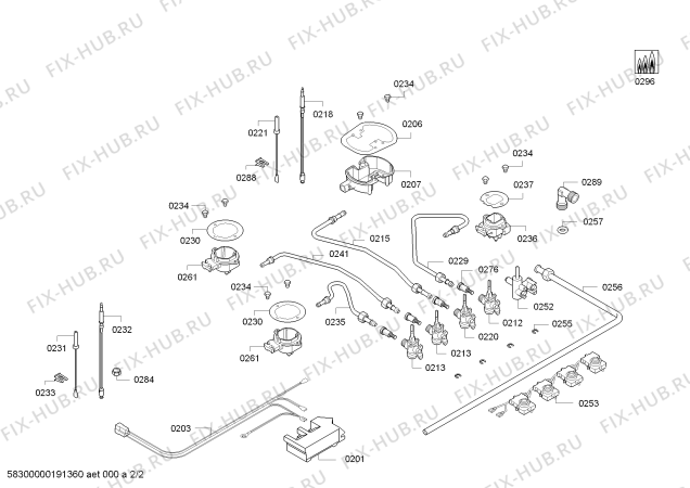 Схема №2 PPH616M21Y 3G+1W BO T60F 2011 с изображением Варочная панель для электропечи Bosch 00689195