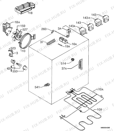 Взрыв-схема плиты (духовки) Zanussi HM216AL - Схема узла Electrical equipment 268