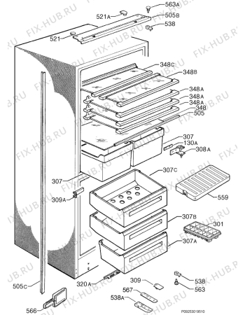 Схема №1 SC71840-4I с изображением Лоток (форма) для холодильника Aeg 2275045769