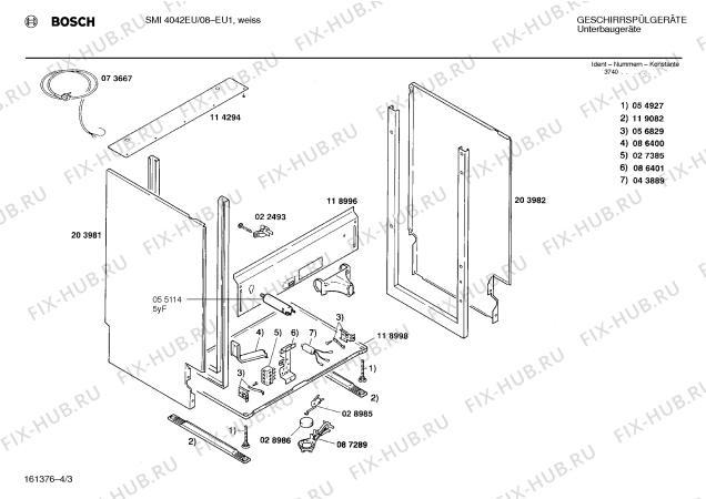 Схема №3 SMI4042EU с изображением Панель для посудомоечной машины Bosch 00278072