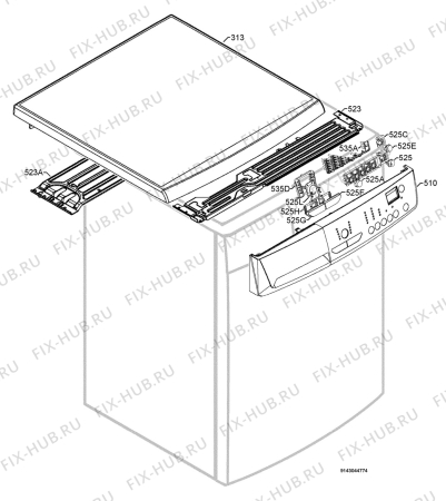 Взрыв-схема стиральной машины Zanussi ZWH7145 - Схема узла Command panel 037