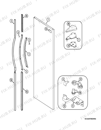 Схема №11 GC2227DEDW с изображением Обрамление полки для холодильника Whirlpool 482000094127