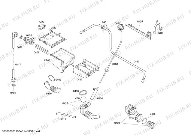 Взрыв-схема стиральной машины Bosch WFO2062FR Maxx WFO 2062 - Схема узла 04