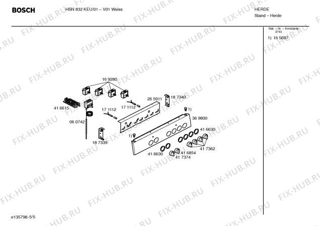 Схема №4 HSN832KEU с изображением Инструкция по эксплуатации для плиты (духовки) Bosch 00590898