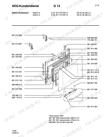 Взрыв-схема плиты (духовки) Aeg COMP. 5400E-B - Схема узла Section3