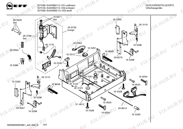 Схема №4 S4459N2 SI759B с изображением Инструкция по эксплуатации для электропосудомоечной машины Bosch 00500279
