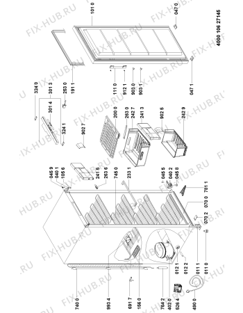 Схема №1 BAK 136 SA++ с изображением Дверь для холодильной камеры Whirlpool 481010574031