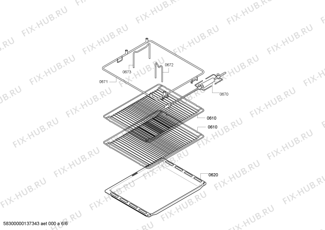 Схема №6 B12P40W1FR с изображением Фронтальное стекло для плиты (духовки) Bosch 00682577