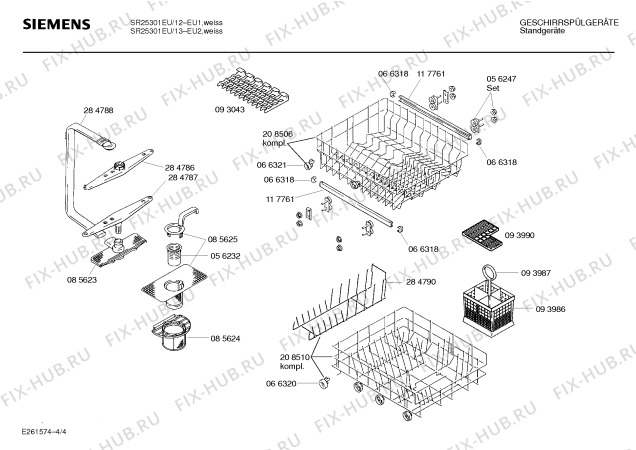 Схема №4 SR25301EU с изображением Вкладыш в панель для посудомоечной машины Siemens 00282855
