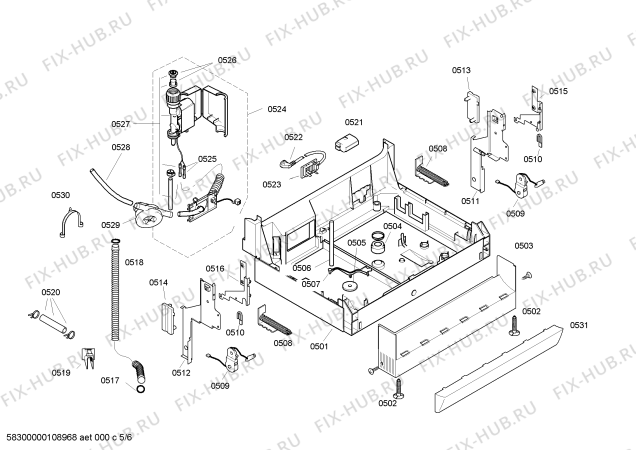 Взрыв-схема посудомоечной машины Bosch SGS46M08EU - Схема узла 05