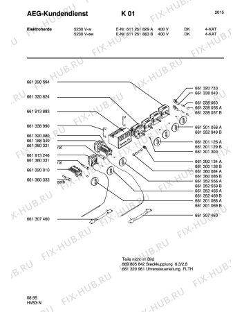 Взрыв-схема плиты (духовки) Aeg 5230V-W DK - Схема узла Section9