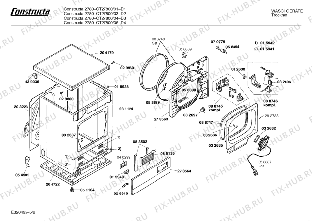 Схема №4 CT27800 2780 с изображением Ручка для сушильной машины Bosch 00092779