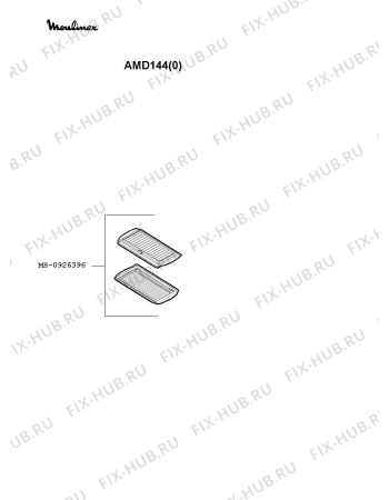 Взрыв-схема вафельницы (бутербродницы) Moulinex AMD144(0) - Схема узла 2P002423.0P2