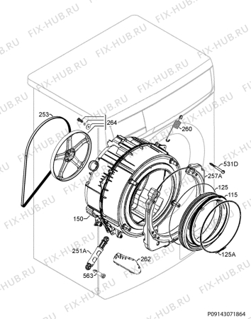 Взрыв-схема стиральной машины Elektro Helios TF1277 - Схема узла Functional parts 267