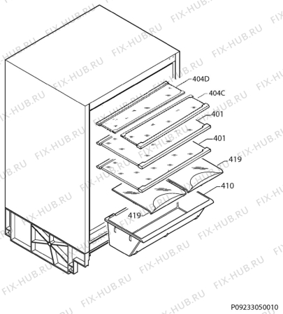 Взрыв-схема холодильника Electrolux ERY1401AOV - Схема узла Internal parts