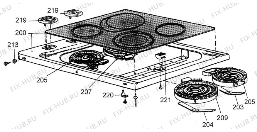 Взрыв-схема вытяжки Gorenje C968 A565C62A RU   -White FS 60 (900000675, A565C62A) - Схема узла 02