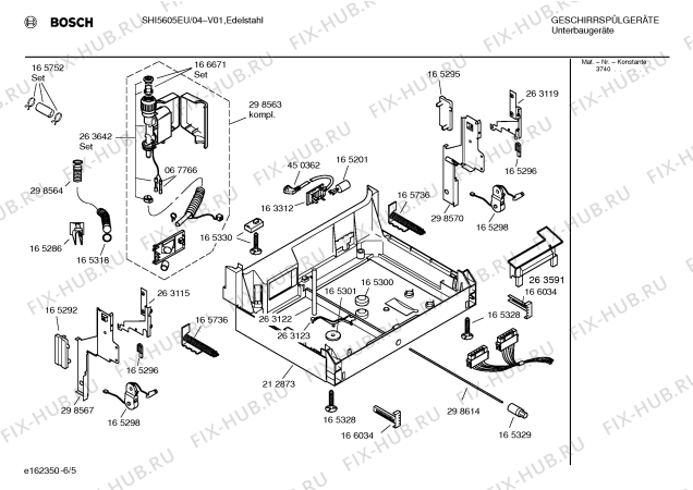Взрыв-схема посудомоечной машины Bosch SHI5605EU - Схема узла 05